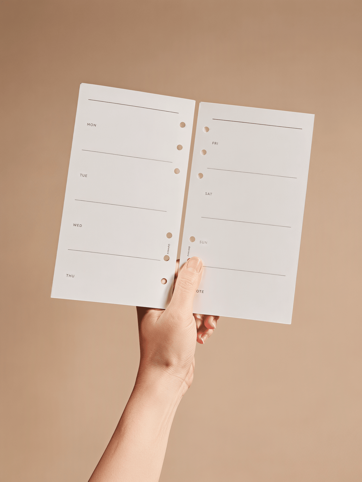 Refill Paper Weekly planner
