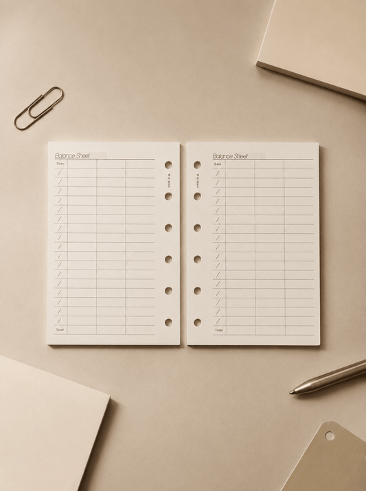 Refill Paper Balance Sheet