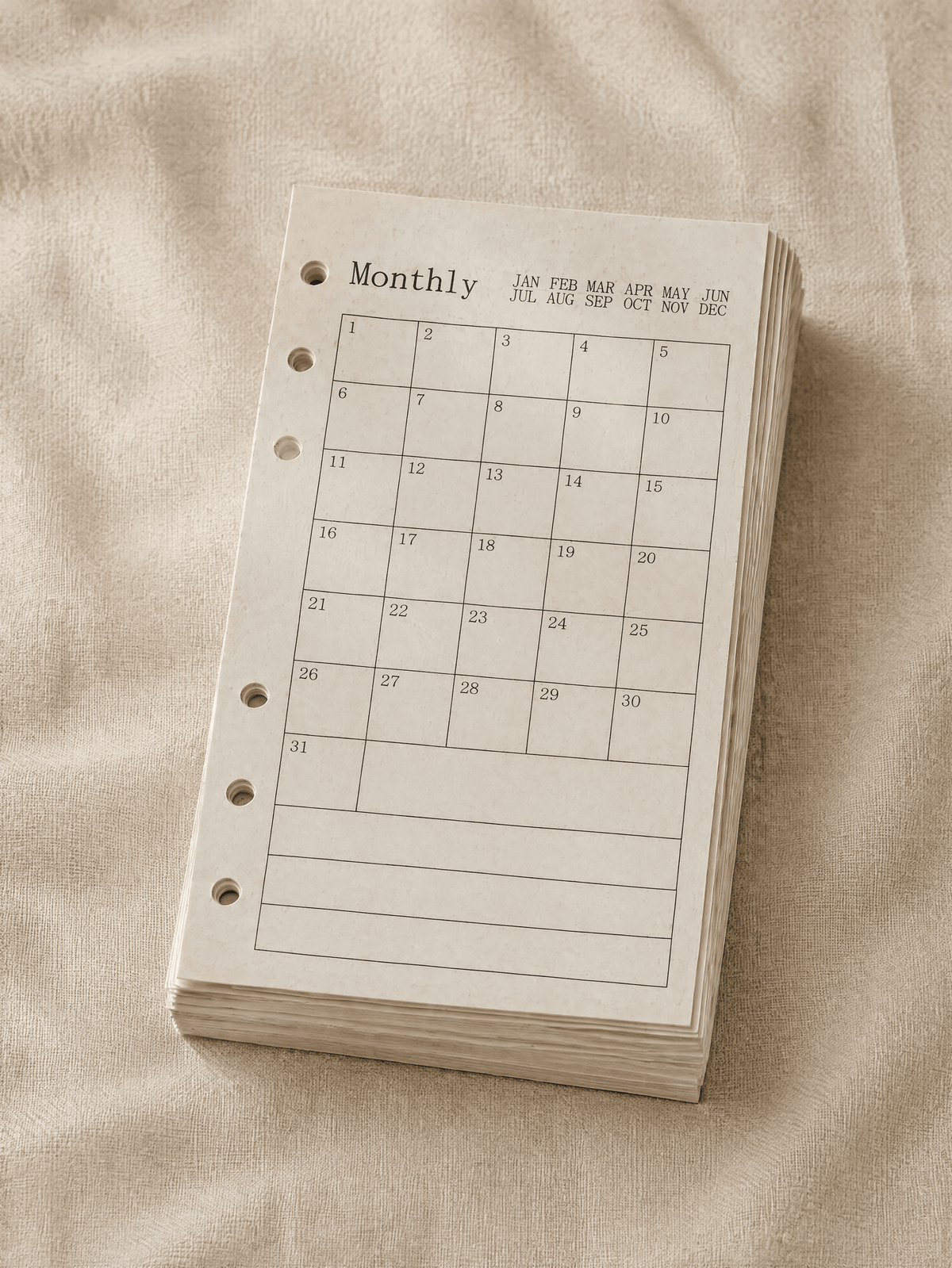 Monthly Tracker Art Paper